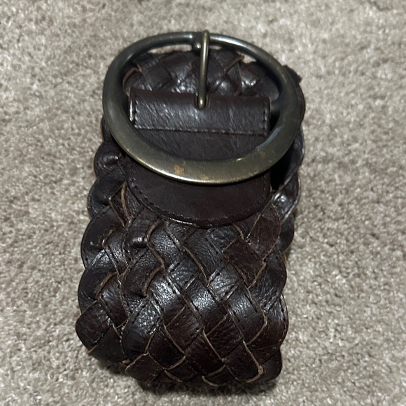 Genuine Leather Brown Braided Belt